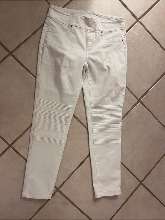 Tribal Pants - Tribal White Stretch Skinny Pants with Logo Waistband
